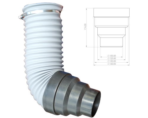 Przejdź do produktu Rura przyłączeniowa EXTRA do kominków ceramicznych - fi 125