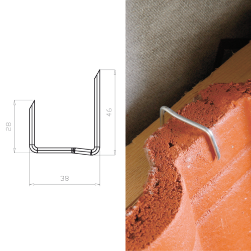 Przejdź do produktu Spinka do dachówki cementowej U - op. 100 szt.